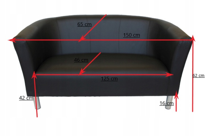 Sofa Kanapa Sante 150 cm skaj eco skora Kolekcja Sante